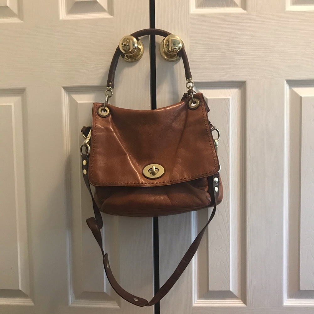 Brown leather Coach bag